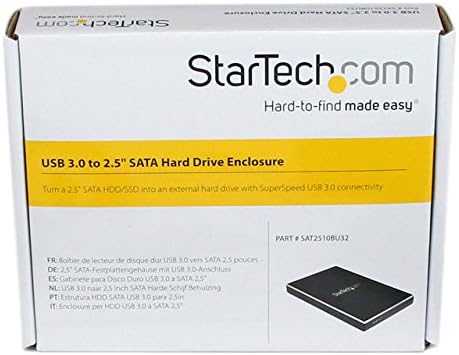 StarTech.com 2.5 ВО USB 3.0 Ssd SATA Куќиште За Хард Диск - куќиште За Складирање со индикатор за напојување-2.5 - SATA 3Gb/s-3