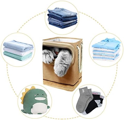 Папки за перење со рачки водоотпорни склопливи алишта за перење за отпадоци за складирање Детска соба дома организатор симпатична мачка