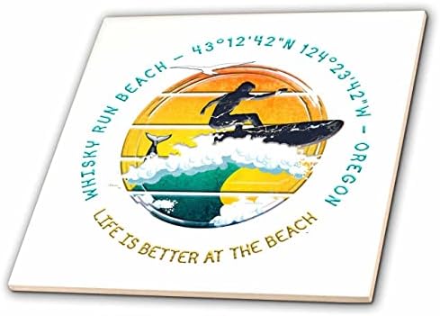 3drose Американски плажи - Виски Работи Плажа, Coos Каунти, орегон патување подарок-Плочки