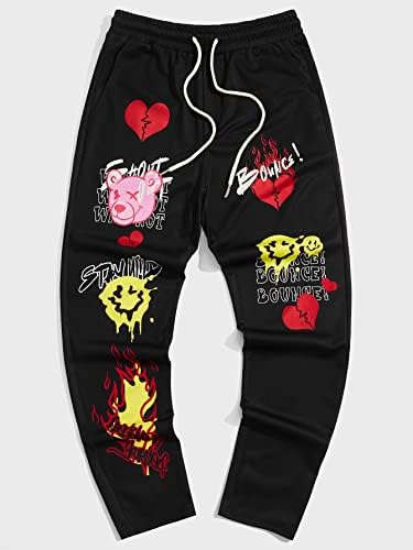 Gorgglitter Graphic Graphic Joggers Tranchout Pants панталони за џебни џебови со џебови со џебови