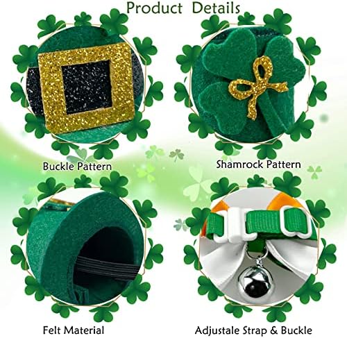 4 пакет Св. Патрикс ден мали животински капи зајаци Шамрок ирски лак вратоврска со Бел ХАМСТЕР СВ