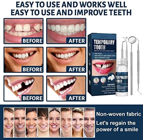 Yiexson привремена комплет за поправка на забите Лажна заби лепак за заби за заби за исчезнати скршени заби алатка за полнење на забни лажни