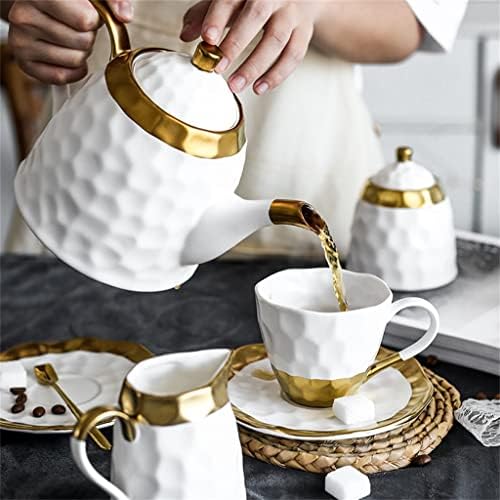 Ганфарен керамичка попладневна чаша чај со чинија поставена домаќинство со високо ниво кафе сад шеќер чајник