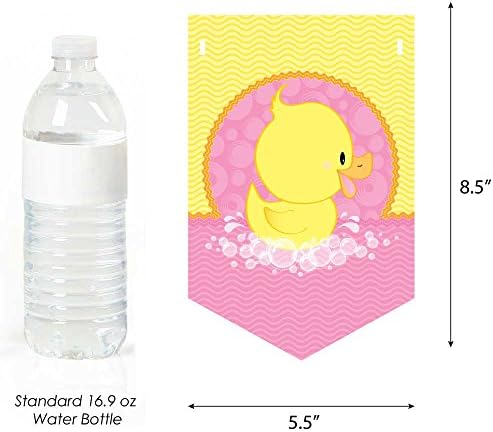 Голема Точка На Среќа Розова Патка Патка - Девојка Бебе Туш Банер-Розова Партија Украси - Добредојде Бебе