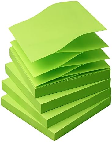 Лепливи белешки 3x3 Поп-дополнете ги нотите за само-стапчиња со светли бои, лесни за објавување за канцеларија, школ, дома, 4 влошки/пакет,
