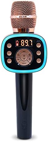 Carpool karaoke верзијата MIC 2.0 2021, безжичен Bluetooth караоке микрофон со ефекти за промена на глас и опции за дует, розово злато