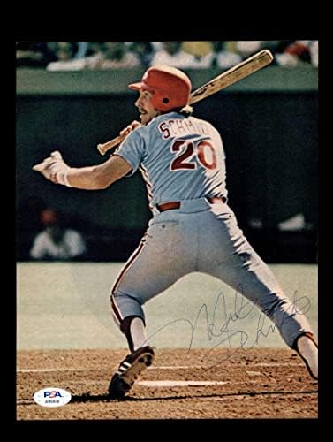 Mike Schmidt PSA DNA COA потпиша 8x10 Vintage 1970 ’Фото Автограм - Автограмирани фотографии од MLB
