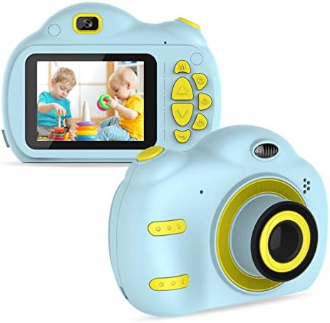 Feilok IPS екран за нега на очи за деца Детска камера за момчиња гилки, подароци за роденден и Божиќни играчки со 2,4 HD екран