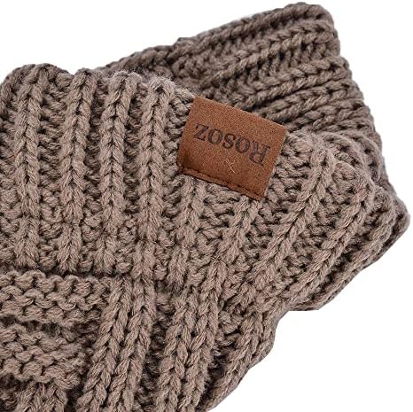 Розоз конска опашка за жени, зимска топла гравка опашка мека кабел за истегнување плетено неуредна капа со висока пунџа