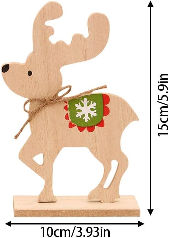 Божиќна дрвена таблета декорација прозорец приказ DIY склопување мали подароци Божиќно декорација на елени паметен украс