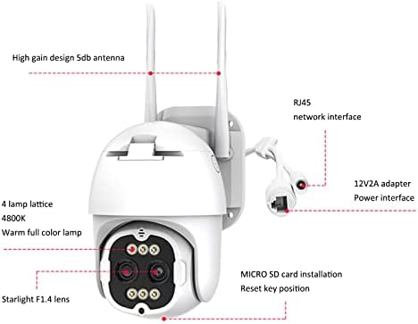NSXCDH 4MP безбедносна камера на отворено со светло на поплавување, 2,4G WiFi PAN/TILT CAMERA, DIGITAL HOME SECUTION DIGITAL HD камера,