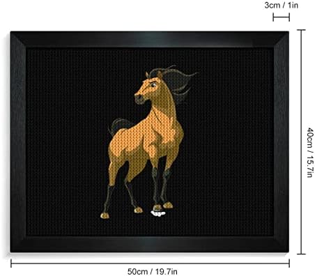 Комплети за сликање со дијаманти со жолт коњ со слика 5D DIY целосна вежба Rhinestone Arts Wallид декор за возрасни Блеквуд 50 * 40см