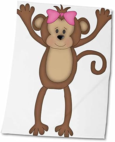 3drose симпатична кафеава џунгла девојка мајмун со розова лак - крпи