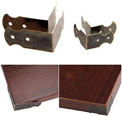 Домашен мебел хардвер врата шарка 20 парчиња антички бронзен агол за заштитен мебел додатоци за накит кутија за подароци дрвена