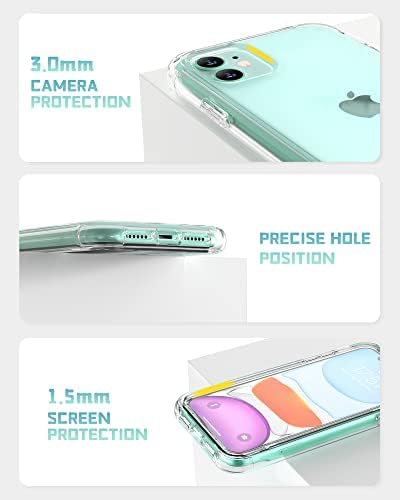 SKYLMW iPhone 11 Случај 2019 6.1 инчен, [Вграден Заштитник На Екранот] Двослоен Двослоен Двослоен Висок Удар Заштитна Тврда Пластика &засилувач;
