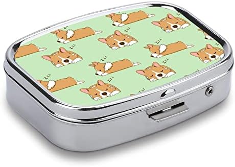Пилула кутија животински корги кучиња обрасци квадратни обликувани таблети таблети за таблети преносни таблети за витамин контејнер за лапчиња