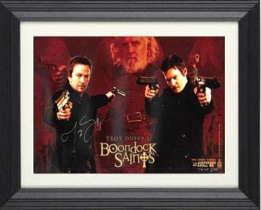 Троја Дафи потпиша во 1999 година Boondock Saints 11x17 Постер/Фото Рамки- Ltd 76/250- COA Патрик Флери- Постери за филмови