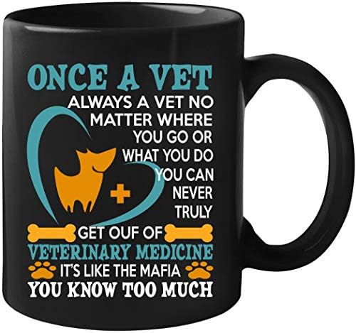 Ветеринарна Медицина-Еднаш Ветеринар Секогаш Ветеринар Кригла 11оз црна