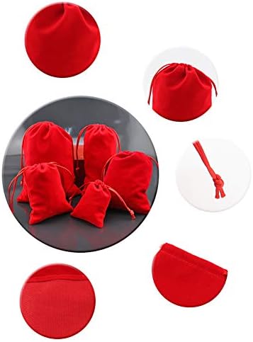 6 ПАРЧИЊА Црвена Торбичка За Торбичка За Складирање На Врвки Отпорна НА Прашина За Повеќекратна Употреба Фланелни Торби За Врвки