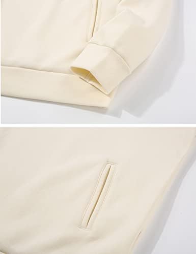 Пербаи Менс обичен долги ракави четвртина четвртина патент -маичка пулвер врвот