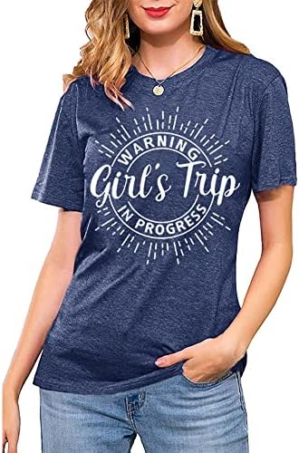 Womenенски резервоар за одмор на летни предупредувања девојки патување во напредок кошули писмо печатено графичко мета без ракави