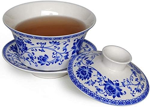 Eple ybk Tech 10oz Голем Гаиван, чаша чај од порцелан кунг фу и чинија со капак, кинески традиционален Гаиван, сад за чај од Санкаи