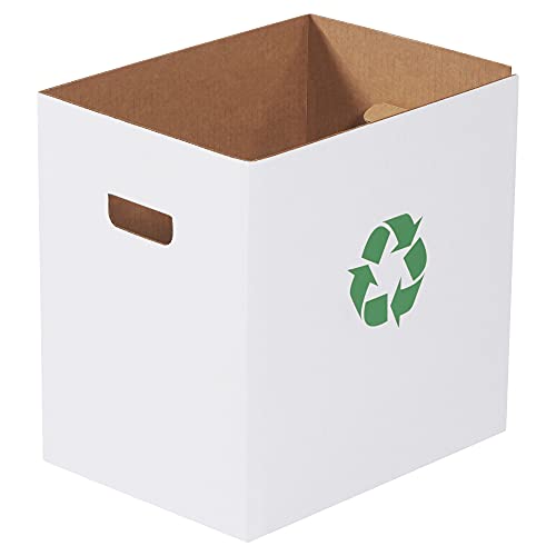 Aviditi 7 галон брановидна конзерва за отпадоци од картон и канти за рециклирање со лого за рециклирање, 15 x 11 x 15 , бел, контејнер за отпадоци