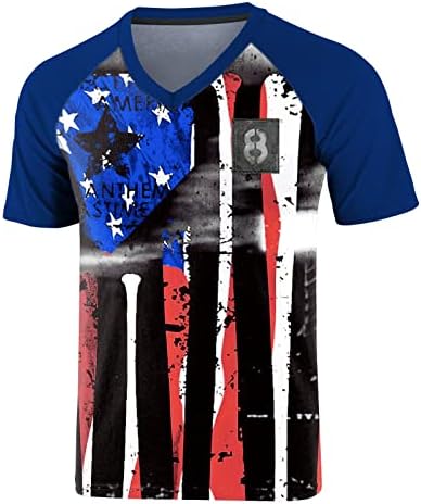ZDDO 4-ти јули маички за кратки ракави за мажи, 2022 година Ново летно патриотско ретро знаме против тренингот на вратот, мускулни маички