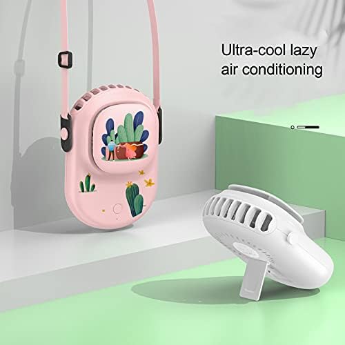 Plplaaoo Преносен климатик вентилатор на вратот, личен вентилатор, преносен вентилатор за вратот за канцеларија, висина за вратот