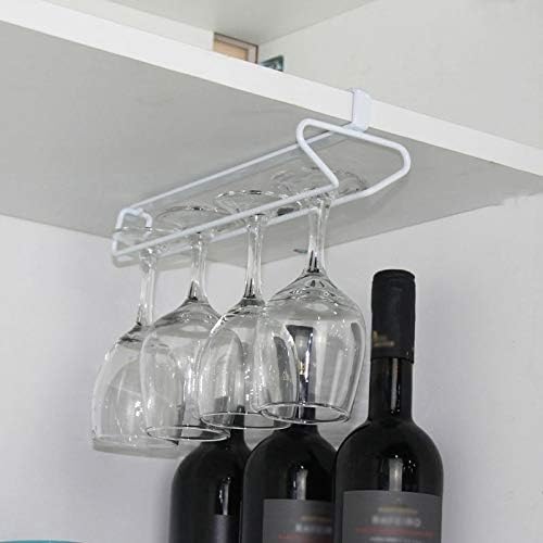 Renslat Не'рѓосувачки челик вино држач за вино со чаши, кујнски бар wallид што виси шампањ вино решетката стаклена чаша држач