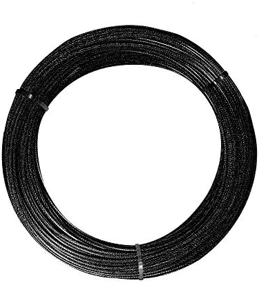 Wireица јаже, жица за водач на отворено, јадро од влакно од 7х7, голи OD 1/16 ， обложена OD 3/32 ， 164 стапки должина, 480 IBS Breaking Photle, црна, 304 жица јаже