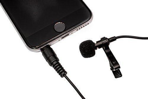Durbpro 58 Лавалиер микрофон клип-на лапел омнидирекција на кондензатор микрофон за Apple iPhone, iPad, iPod Touch, Samsung Android, MacBook, IMAC и Windows Smartphones Podcast Popcast Wideo Video снимање