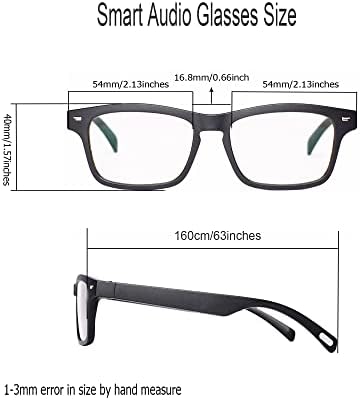 Мегтлва Паметни Очила За Мажи, Блутут Очила, Очила За Музика Со Отворено Уво Без Раце, Поларизирани Леќи, Ip5 Водоотпорен Доказ За Bluetooth