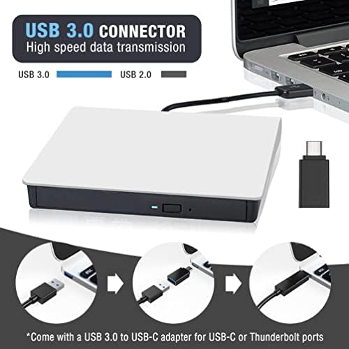 Кровен Надворешен Цд Двд Диск USB 3.0 Тип-Ц Пренослив ДВД/ЦД РОМ +/ - Rw Оптички Погон Плеер Режач Со Заштитно Куќиште За Носење
