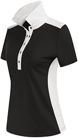 Chirtsек Смит, женски голф кошули со кратки ракави, блок за бои, спортови Поло кошула влага за лоцирање лесен активен врв