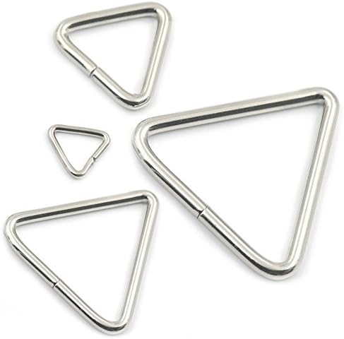 Bluemoona 25 компјутери - 19мм 3/4 Триаголници прстени за торба за токи на појас за мрежење никел