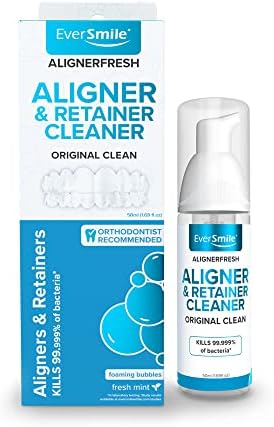 Eversmile AlignerFresh Оригинална чиста - чистење пена за чистење за Invisalign, ClearCorrect, Essix, Hawley Trys/Aligners. Чисти, убива бактерии,
