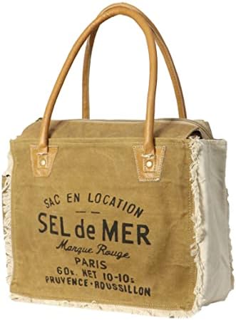Орбита уметничка галерија рачно изработена торба со платно со кожа, рамо торба со рамо за торбичка за жени, кафеава