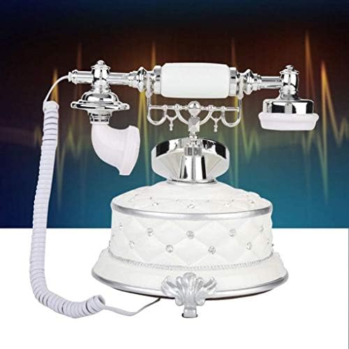 Antique Rotary Bial Plate Fandline Elegant Blitage White White Vintage Cornder Telephone за дом, канцеларија, луксузен дом, хотел Starвезда,