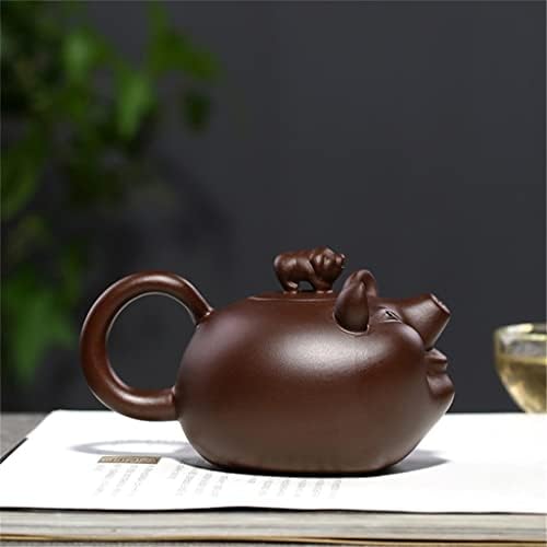 CCBUY рачно изработена виолетова кал свинска чајница креативна керамичка форма на животни чајник кунг фу котел чај сет