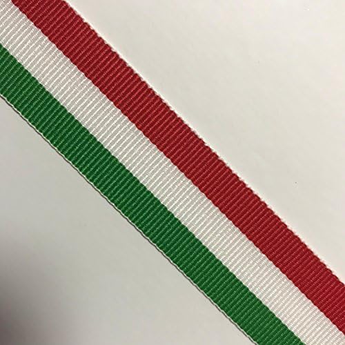 Qianf 3/8 инчи црвена/бела/зелена лента со лента со ленти - 25 јарди