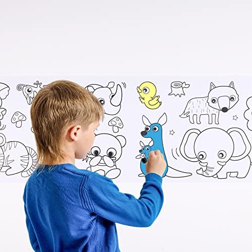 Детска хартија за цртање, 11,8x118Inch Леплива цртање ролна хартија за деца, боење графити свиток за деца DIY сликарство