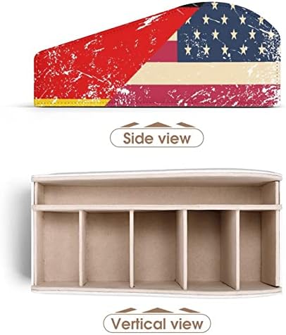 Држач за далечински управувач на Американско и Германија Ретро знаме со 6 оддели PU кожа далечински организатор за складирање за домашна канцеларија за домашна кан?