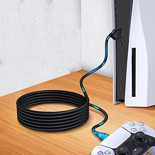 Кабел за полнач за PS5 контролер USB Type C далечински кабел за полнење, пакет од 2