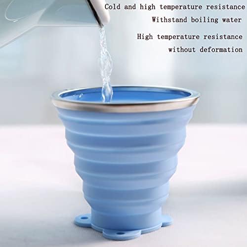 Dhdestined судбоносна силиконска куповна чаша, силиконски склопувачки чаша со капаци за кампување за проширување на пиење за пиење