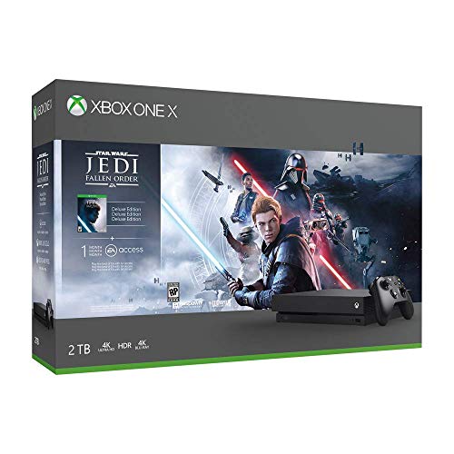 Microsoft Xbox One X 2TB SSHD Војна на Starвездите edеди: Пакет на конзола за конзола со паднато нарачка Делукс издание, со 1 месец Xbox Live