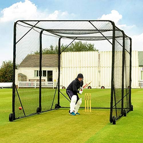 Тврдина Мобилни Крикет Кафез [24ft x 10ft x 10ft] | Самостојна &засилувач; Преносни Крикет Нето | Крикет Вата Кафез | Бејзбол Вата Кафез за