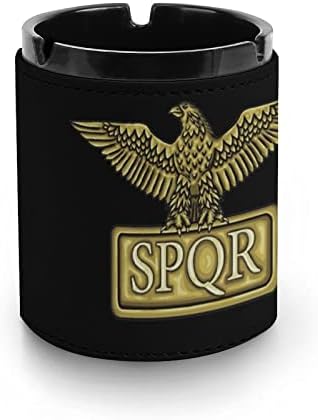 Златен амблем SPQR кожен пепелник модерни фиоки за пепел за украси за домашни канцеларии