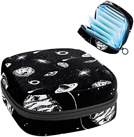 Санитарна торба за складирање на салфетки, надворешни вселенски планети Универзум преносна менструална подлога торба за тинејџери