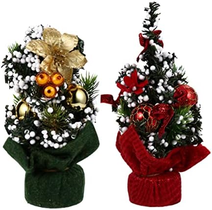 Tofficu 2pcs мини новогодишна елка за рожби на новогодишна елка вештиниалии пара природни украси Божиќни таблети украси празници